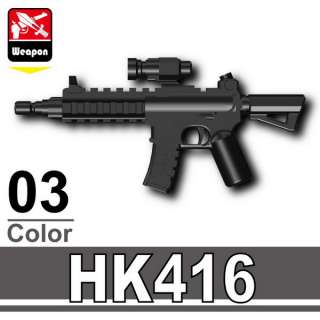 Black Assault Rifle HK416 gun weapon compatible w/ minifigs Custom 