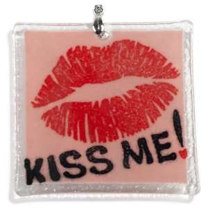  Peggy Karr Handmade Art Glass Ornament, Kiss Me