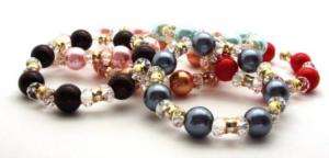 New Pretty Glass Beaded Stretchy Braclet, Assort Colors  