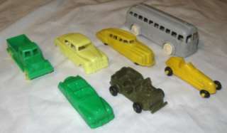 Vintage Plastic Cars, Truck, and Bus  