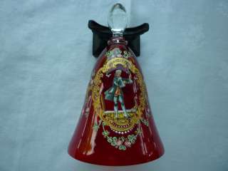 ANTIQUE ITALIAN MURANO GLASS BELL. PORTRAIT GOLD HAND PAINTED 5 1/2 X 