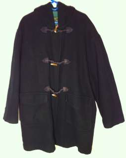 Vintage TROPHEE Mens Sz 52 Cashmere Virgin Wool Toggle Hooded Coat 