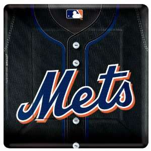   By Amscan New York Mets Square Banquet Dinner Plates 