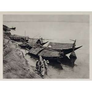  1928 Women Boats Brahmaputra River India Photogravure 