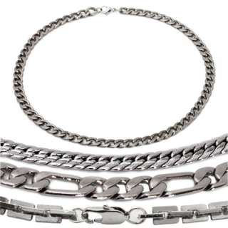 20 Men Stainless Steel Variety Chain Necklace 4 Styles  