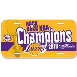    LOS ANGELES LAKERS 2010 NBA CHAMPS LICENSE PLATE