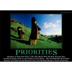  Priorities Demotivator Lithograph