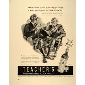   Whisky Toast Scottish Kilt Men   Original Print Ad