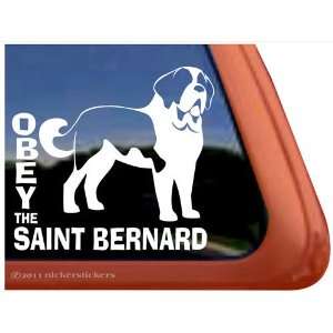  Obey the Saint Bernard Dog Vinyl Window Decal Sticker 