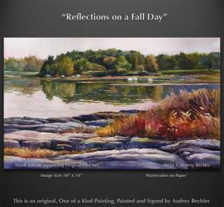   Fall Day Maine Orignal Art Landscape Painting Audrey Bechler  