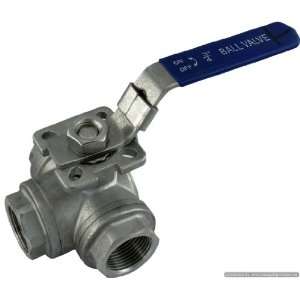   Type 3 Way Stainless Steel Ball Valve Female NPT WOG 304 SS304 SUS304