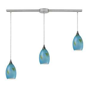  Tranquility 3 Light Linear Oasis Pendant In Satin Nickel 