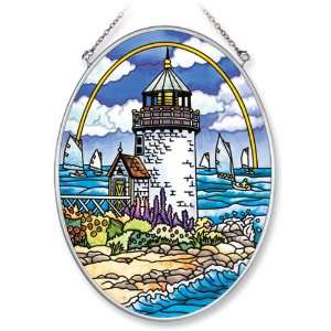  Amia Hand Painted Glass Suncatcher with Bryant Point Nantucket 