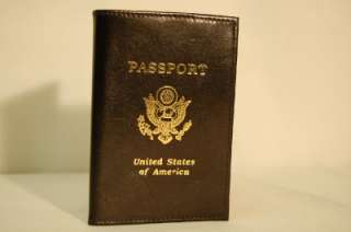   USA Passport Cover Holder Black Travel Wallet US Seal GOLD  