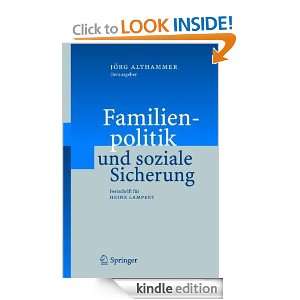Familienpolitik und soziale Sicherung Festschrift für Heinz Lampert