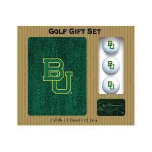 Baylor Bears Embroidered Towel, 3 balls and 12 tees gift set