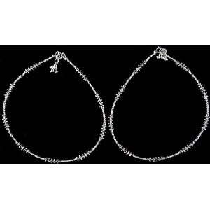  Sterling Beaded Anklets (Price Per Pair)   Sterling Silver 