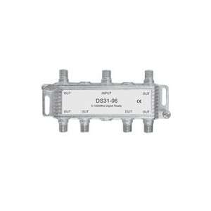 Grey Coaxial Signal Splitter Analog and Digital 5 1000Mhz 1 in 6 out 