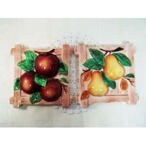  VTG LEFTON FRUIT WALL PLAQUES 5x 5 1940 Everything 