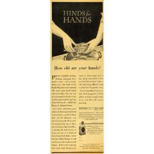   Ad Hinds Honey Almond Hand Cream Lehn Fink Cooking   Original Print Ad