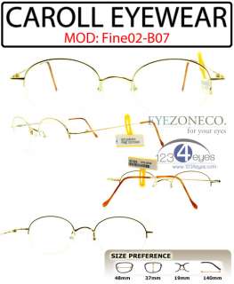 EyezoneCo CAROLL Metal Eyeglass Half Rim fine02 B07 GLD  