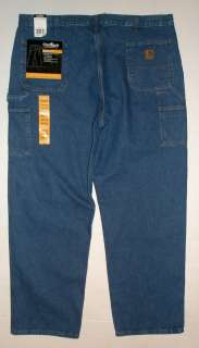   CARHARTT MENS SIGNATURE DUNGAREE FIT BLUE JEANS B237 DST SIZE 44 X 32