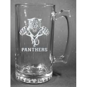   Florida Panthers Laser Etched 27oz Glass Beer Mug