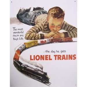  Tin Sign   Lionel Train Boys Dream