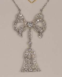 Beautiful Art Deco Design Platinum & Diamonds Necklace  