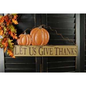 Wholesale Metal Sign w/ Pumpkin (Let Us Give Thanks) Only $13.95 Each