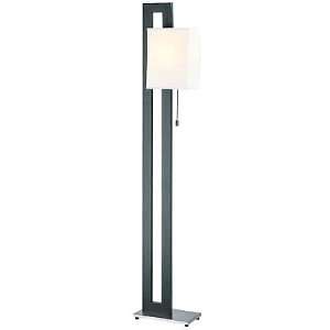  Benito Black Floor Lamp With White Shade