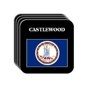  US State Flag   CASTLEWOOD, Virginia (VA) Set of 4 Mini 