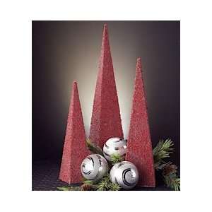  Set of 3 Red Pyramid Trees
