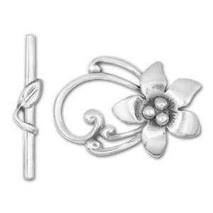   Sterling Silver 30mm Ornate Flower Toggle Clasp Arts, Crafts & Sewing