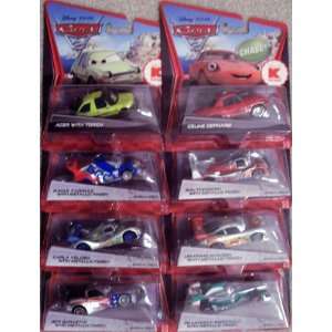 Disney Pixar Cars 2 Set of 8 Silver Racers Raoul Caroule Shu Todoroki 