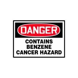 DANGER Labels CONTAINS BENZENE CANCER HAZARD Adhesive Vinyl   5 pack 3 