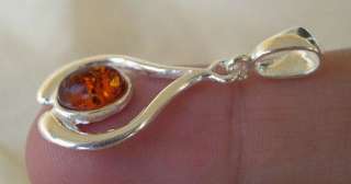 BALTIC HONEY or GREEN AMBER & STERLING SILVER PENDANT CHARM  