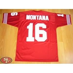  49ers #16 Montana Jersey Red Football Jersey Sports 