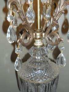   Victorian Elegant Crystal Hollywood Regency Lamp with Tear Drop Prisms