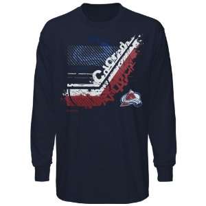 NHL Reebok Colorado Avalanche In Stick Tive Long Sleeve T Shirt   Navy 