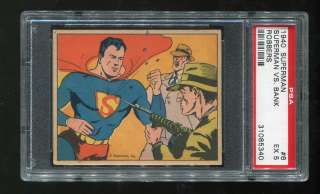 1940 Superman Card #6 – Superman vs. Bank Robbers   PSA 5  