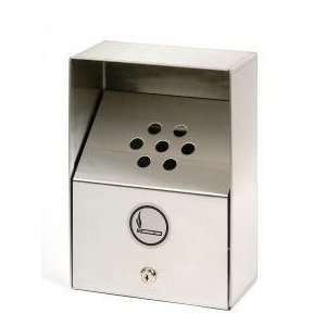   Steel Wall Mount Outdoor Ashtray 9W X 5D X 13H 