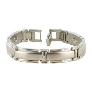   Wide Link Magnetic Bracelet Length 8.5 with Fold over Clasps Jewelry