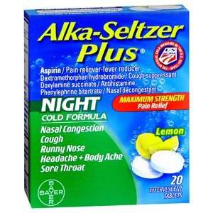  Special pack of 6 ALKA SELTZER PLUS NIGHT COLD Tab 20 