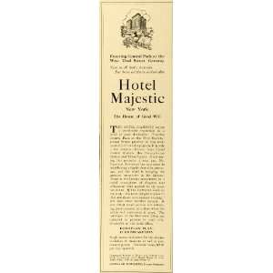  1916 Ad Hotel Majestic New York Rates Copeland Townsend 