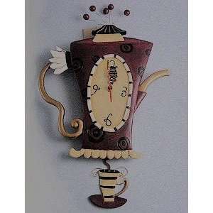  Allen designs clock steamin tea hand painted resin art wall clock 