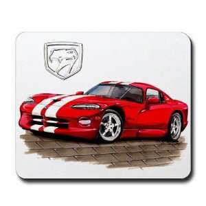  Viper Red/White Car Art Mousepad by  Office 