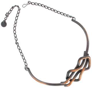 Vintage Copper Tight Choker Dog Collar Necklace Modernist Design 
