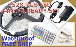 Waterproof 5M RGB 3528 Flexible 300 LED Strip + 44 KEY IR + 12V Power 