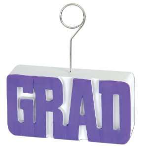   Grad Purple Graduation Balloon Weight / Photo Holder 